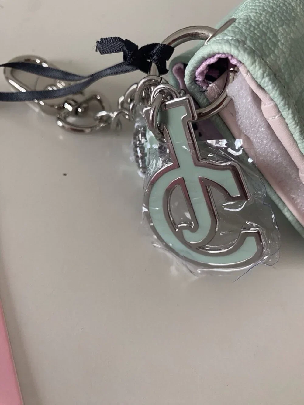 Juicy Couture The Bubble Pop Dual Sided Card Case In Frosty Green W/Charm NEW